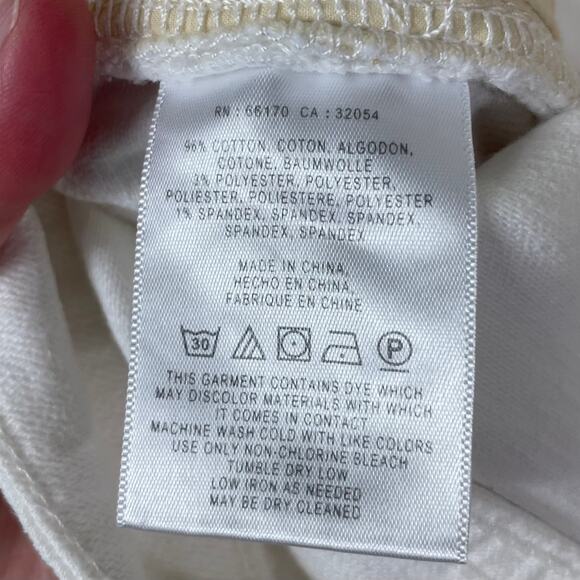 Anthropologie Pilcro White Denim Cuffed Hem Script High Rise Jean Shorts - Picture 11 of 11